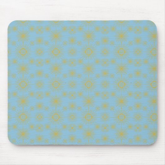Hemelse Zon Sterren Hemelblauw Muismat (Voorkant)