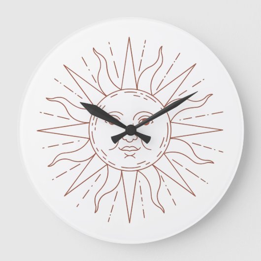 Hemelse Zon Wandschijf Klok (Voorkant)