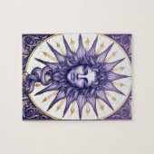 Hemelse Zonnegodin Paars & Wit Mystiek Legpuzzel (Horizontaal)