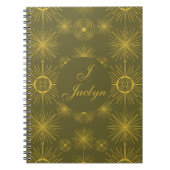 Hemelse Zonnesterren Olijfgroen Notitieboek (Voorkant)