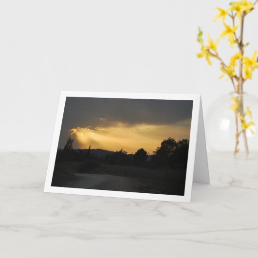 Hemelse Zonnestralen in Hemellandschap Kaart (Gele Bloem)