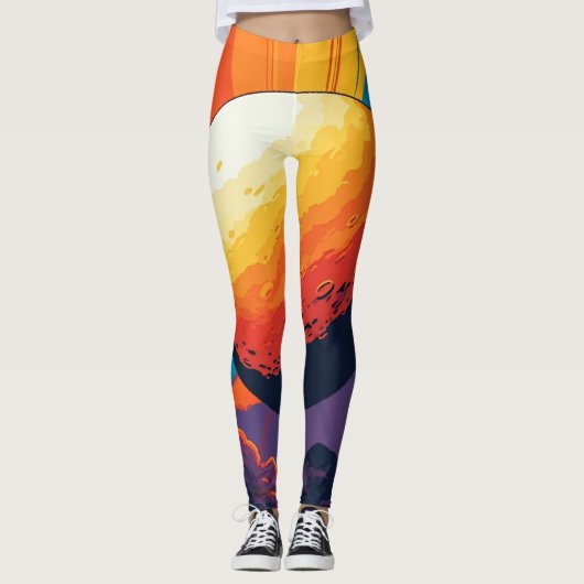 Hemelse Zonsondergang – Kosmische Kunst Actieve Kl Leggings (Voorkant)