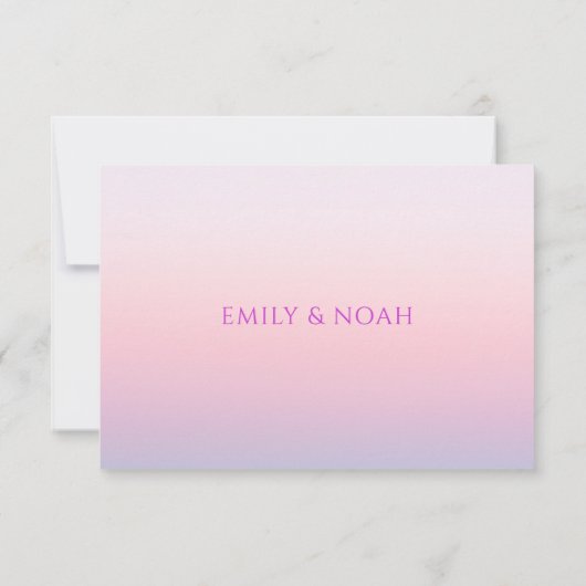 Hemelse Zonsondergang Roze Zon Maan Sterren bruilo RSVP Kaartje (Achterkant)