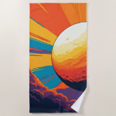 Hemelse Zonsondergang Strandhanddoek Strandlaken (Voorkant)