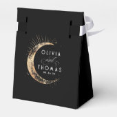 Hemelse Zwart en Goud bruiloft Dank u Bedankdoosjes (Achterkant)