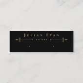 Hemelse Zwart Gouden Sieraden Oorbel Display Mini Visitekaartje (Voorkant)