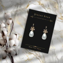 Hemelse Zwart Gouden Sieraden Oorbel Display