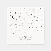 Hemelse zwart-wit bruiloft servet (Voorkant)