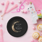 Hemelse Zwarte en Gouden Mystieke Bruiloft Papieren Bordje (Feest)