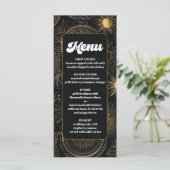 Hemelse Zwarte Gouden Bruiloft Menu (Staand voorkant)