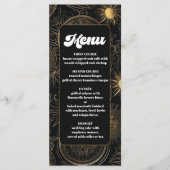 Hemelse Zwarte Gouden Bruiloft Menu (Voorkant)