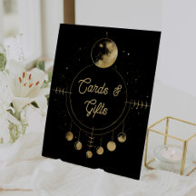 Hemelse Zwarte Gouden Maan Trouwkaarten en Cadeaus