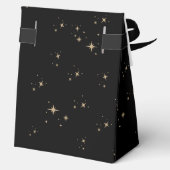 Hemelse Zwarte Gouden Zon Astronomie bruiloft Bedankdoosjes (Achterkant)