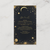 Hemelse Zwarte Gouden Zon Astronomie bruiloft Informatiekaartje (Voorkant)