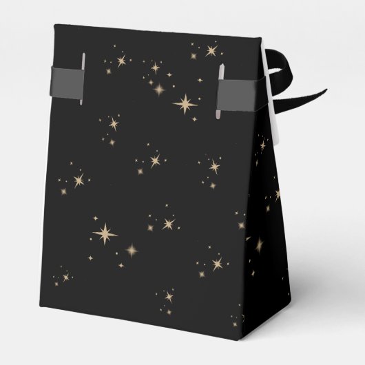 Hemelse Zwarte Gouden Zon Maan Sterren 30e Verjaar Bedankdoosjes (Achterkant)