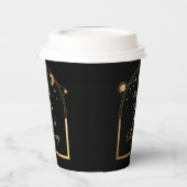 Hemelse Zwarte Gouden Zon Maan Sterren 30e Verjaar Papieren Bekers (Links)