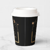Hemelse Zwarte Gouden Zon Maan Sterren 30e Verjaar Papieren Bekers (Rechts)