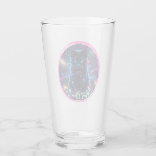 Hemelse Zwarte Kat Glas (Achterkant)
