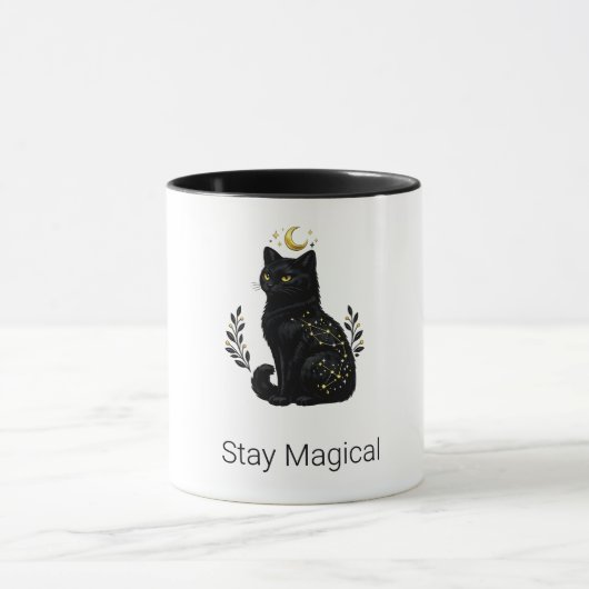Hemelse Zwarte Kat Mystieke Constellatie Mok (Midden)