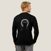 Hemelse Zwarte Kat Silhouet Lange Mouwen Tri-Blend Shirt (Achterkant)