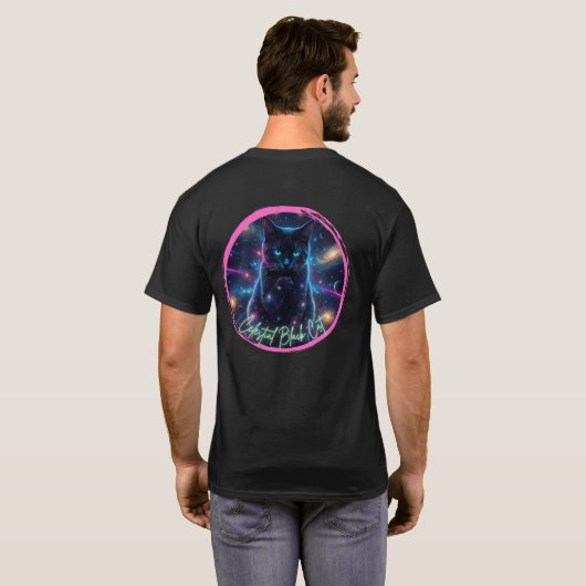 Hemelse Zwarte Kat T-shirt (Achterkant volledig)