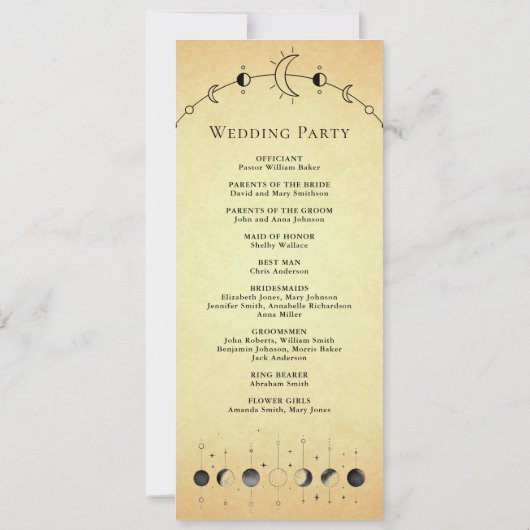  hemelse zwarte maan bruiloft programma (Achterkant)