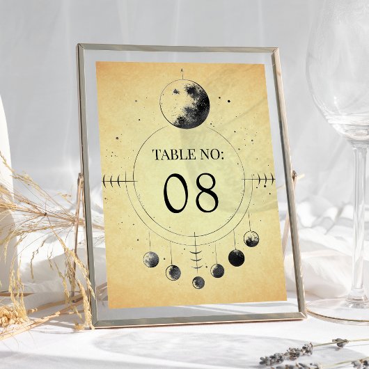 hemelse zwarte maan fasen bruiloft kaart