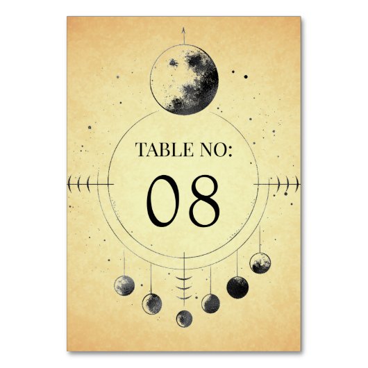 hemelse zwarte maan fasen bruiloft kaart (Achterkant)