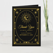 Hemelse Zwarte Tarot Trouwfoto Dank u Folie Wenskaart (Voorkant)