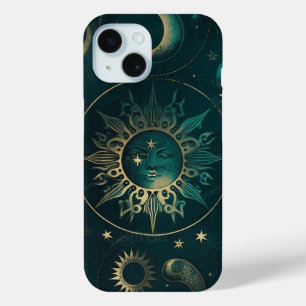 Hemelsgroen en Goud: Elegante Hoes voor Telefoon