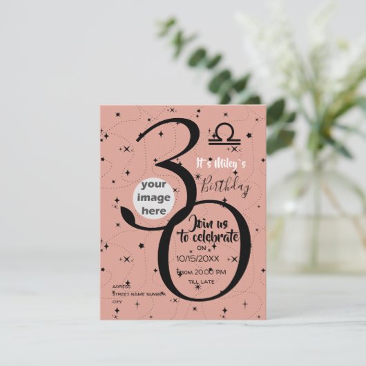 hemelsnaam Skeletblad zwarte sterren verjaardagsui (Staand voorkant)