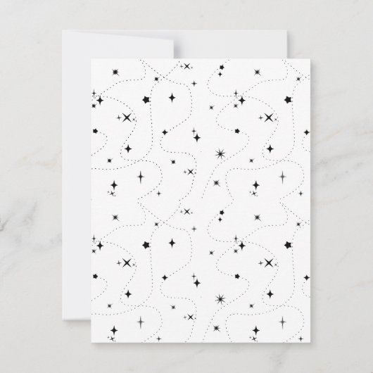 hemelsnaam Skeletblad zwarte sterren verjaardagsui (Achterkant)