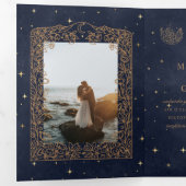 hemelsteengouden maan brutaal huwelijk drieluik uitnodiging (Binnenzijde eerst)