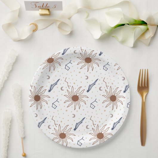 Hemelster, zon en maan papieren bordje (Huwelijk)