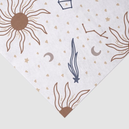 Hemelster, zon en maan tissuepapier (Detail)