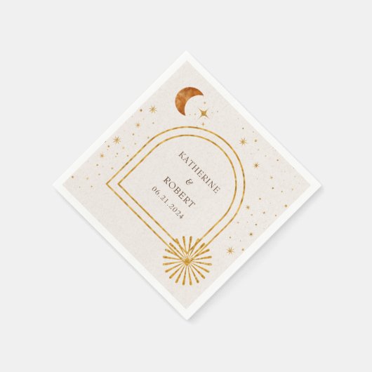  hemelsterren maan bruiloft servetten (Hoek)