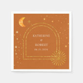 hemelsterren maan bruiloft servetten (Voorkant)