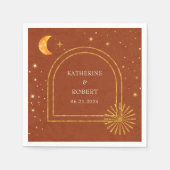  hemelsterren maan bruiloft servetten (Voorkant)