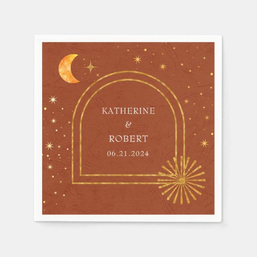  hemelsterren maan bruiloft servetten (Voorkant)