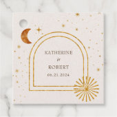 hemelsterren maan bruiloft servetten bedankjes labels (Voorkant)