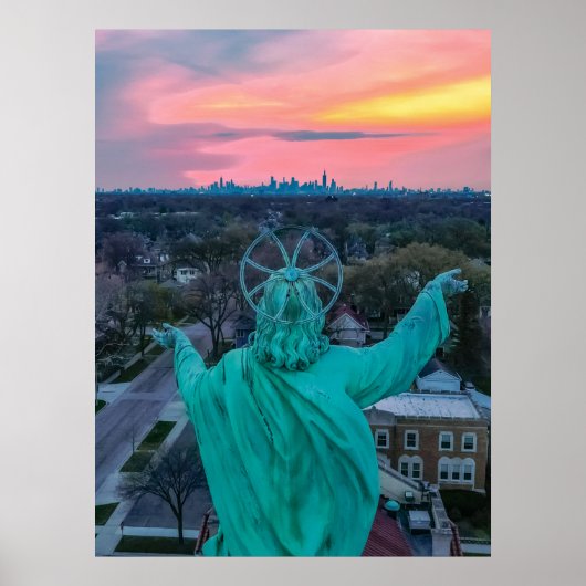 Hemelvaart boven Skyline Poster (Voorkant)