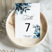 Hemelvaart marineblauwe bloemige bruiloft kaart