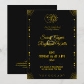 Hemelvaart Spirituele gouden maan en zon uitnodigi Kaart (Voorkant / Achterkant)