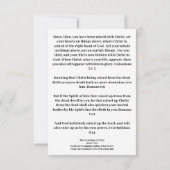 Hemelvaart van Jezus Christus Houder Bedankkaart (Achterkant)