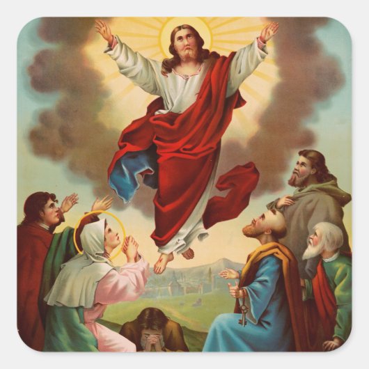 Hemelvaart van Jezus Vierkante Sticker (Voorkant)