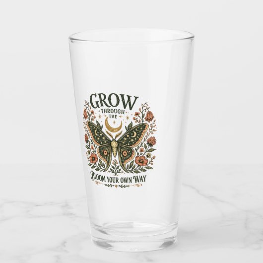 Hemelvlinder Bloem Sticker Glas (Voorkant)