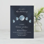 Hemelvolle maan- en sterren uitnodigingen (Staand voorkant)