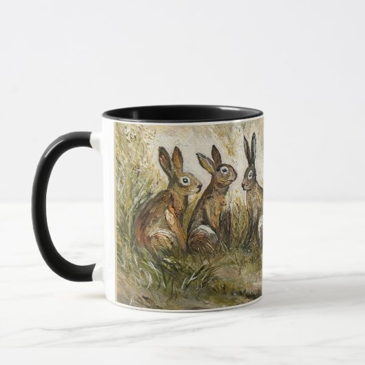 Hemelwaartse Pluche Weide Haas Whimsical Konijneng Mok (Links)