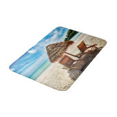 Hemelwolf op beach throw pillow badmat (Gekanteld)