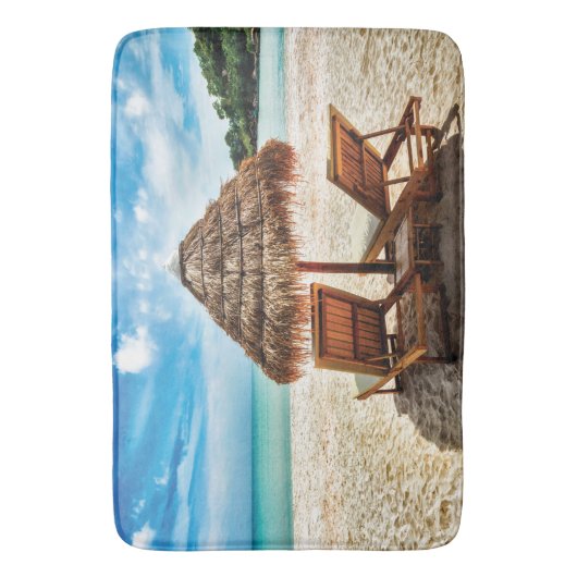 Hemelwolf op beach throw pillow badmat (Voorkant Verticaal)